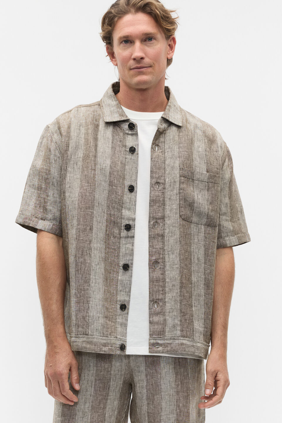 Boxy Linen Shirt  Cocoa