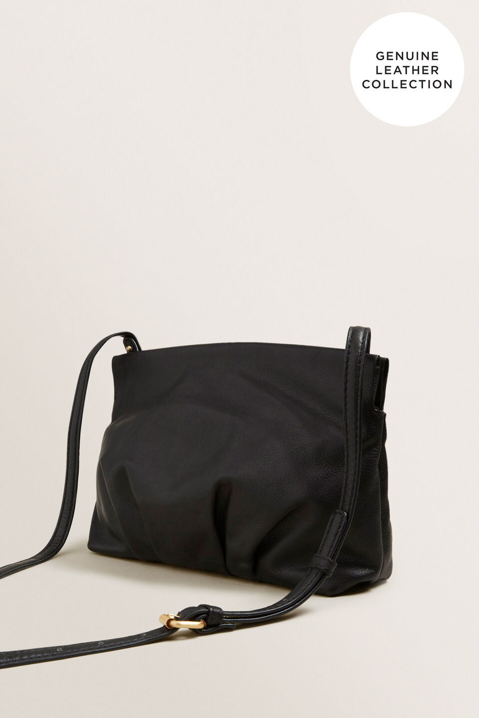 Leather Pleat Sling  
