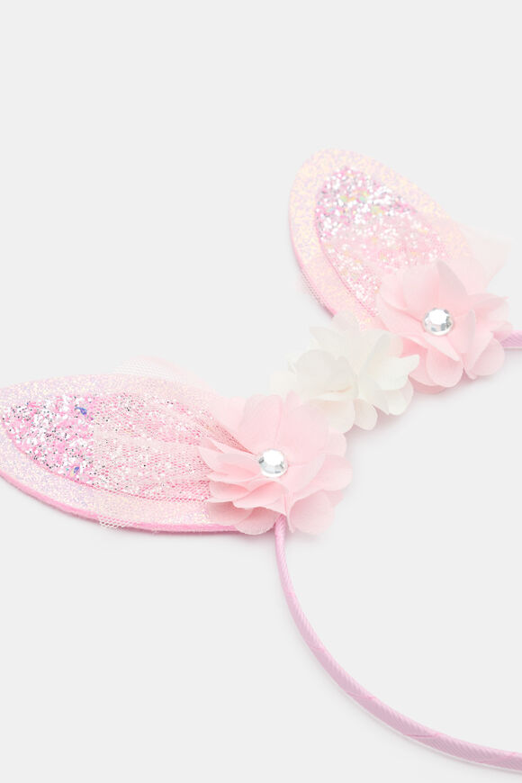 Glitter Bunny Ears Headband  Pink Lemonade  hi-res