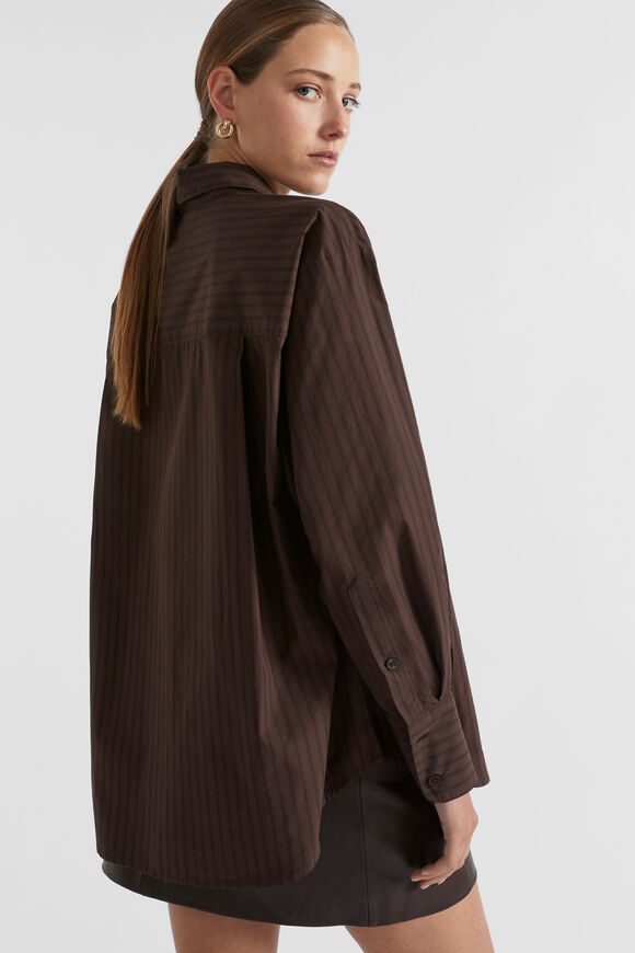 Poplin Pocket Front Shirt  Dark Espresso Stripe  hi-res
