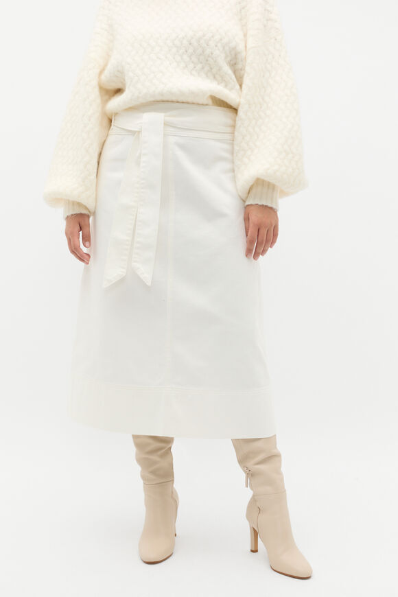 Denim Tie Waist Skirt  Cloud Cream  hi-res