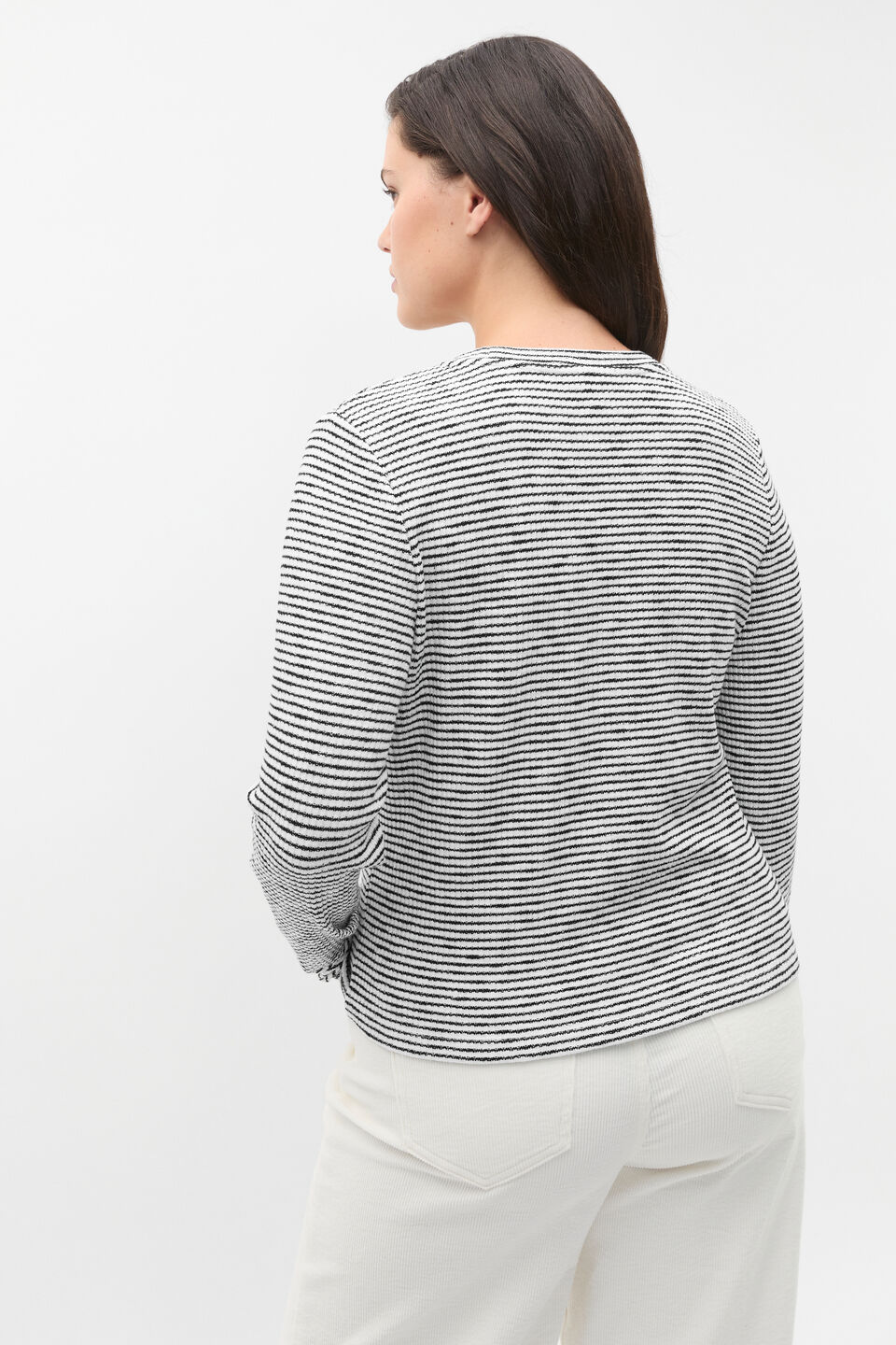 Self Stripe Textured Top  Mono Stripe