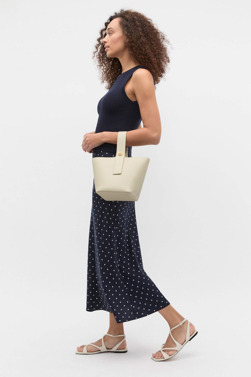 Textured Cotton Knit Top  Twilight Blue