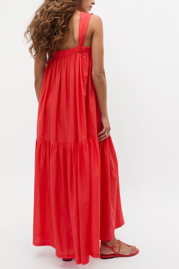 Voile Tiered Maxi Dress  Electric Crimson  hi-res