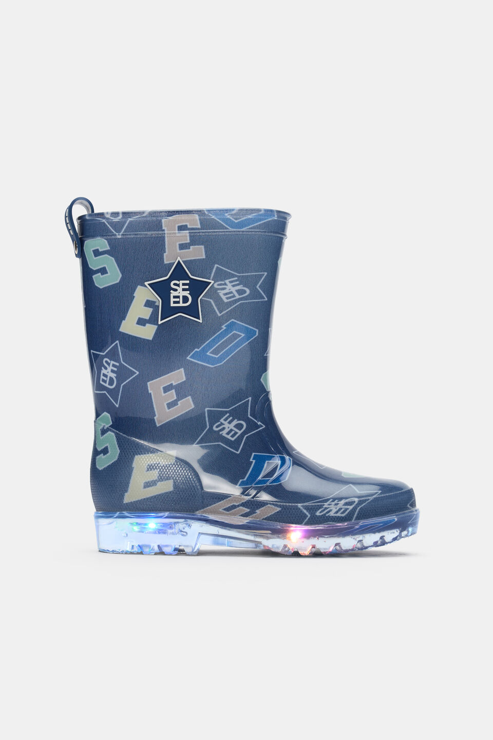 Light Up Gumboot  French Navy