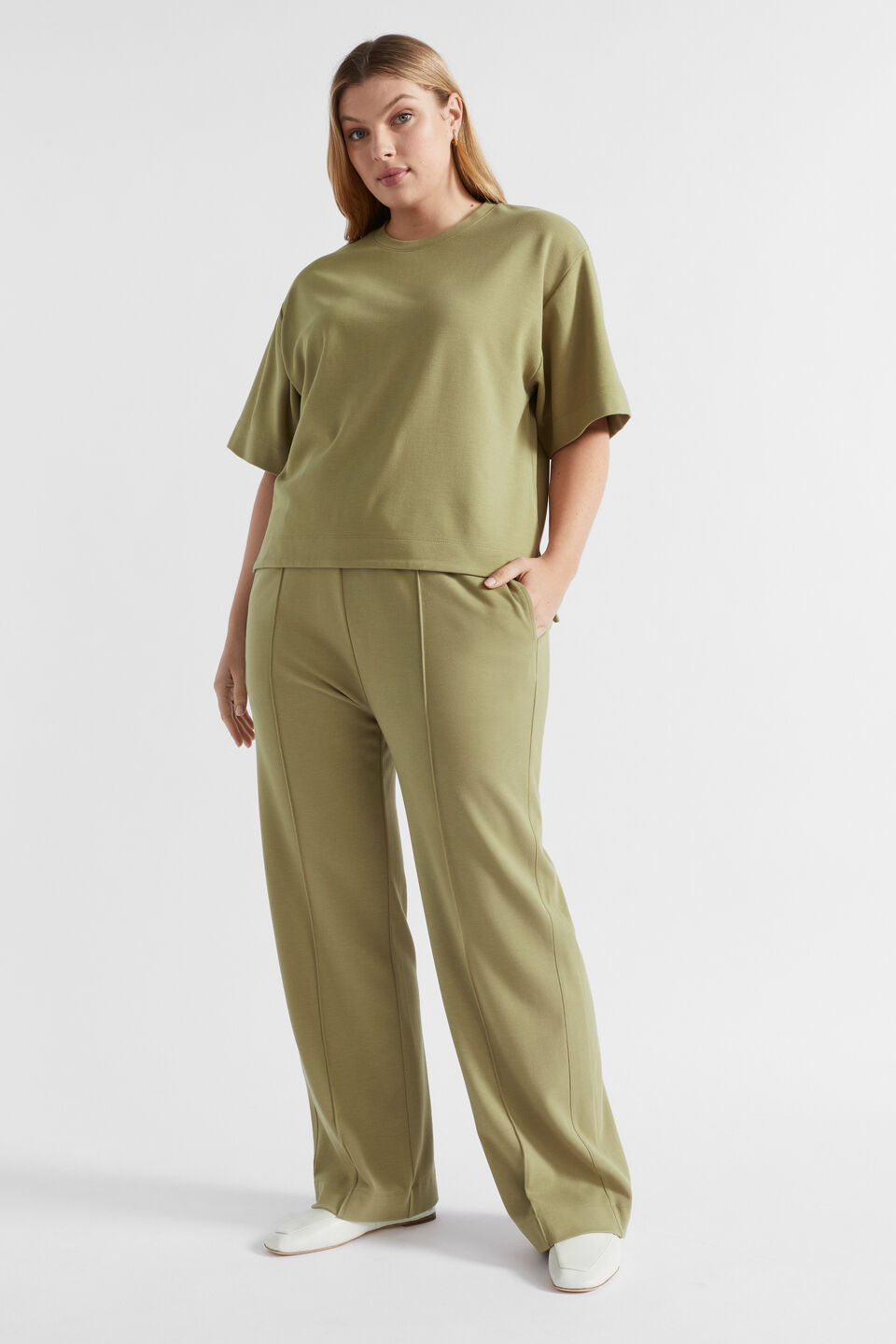 Double Knit Boxy Tee  Pistachio