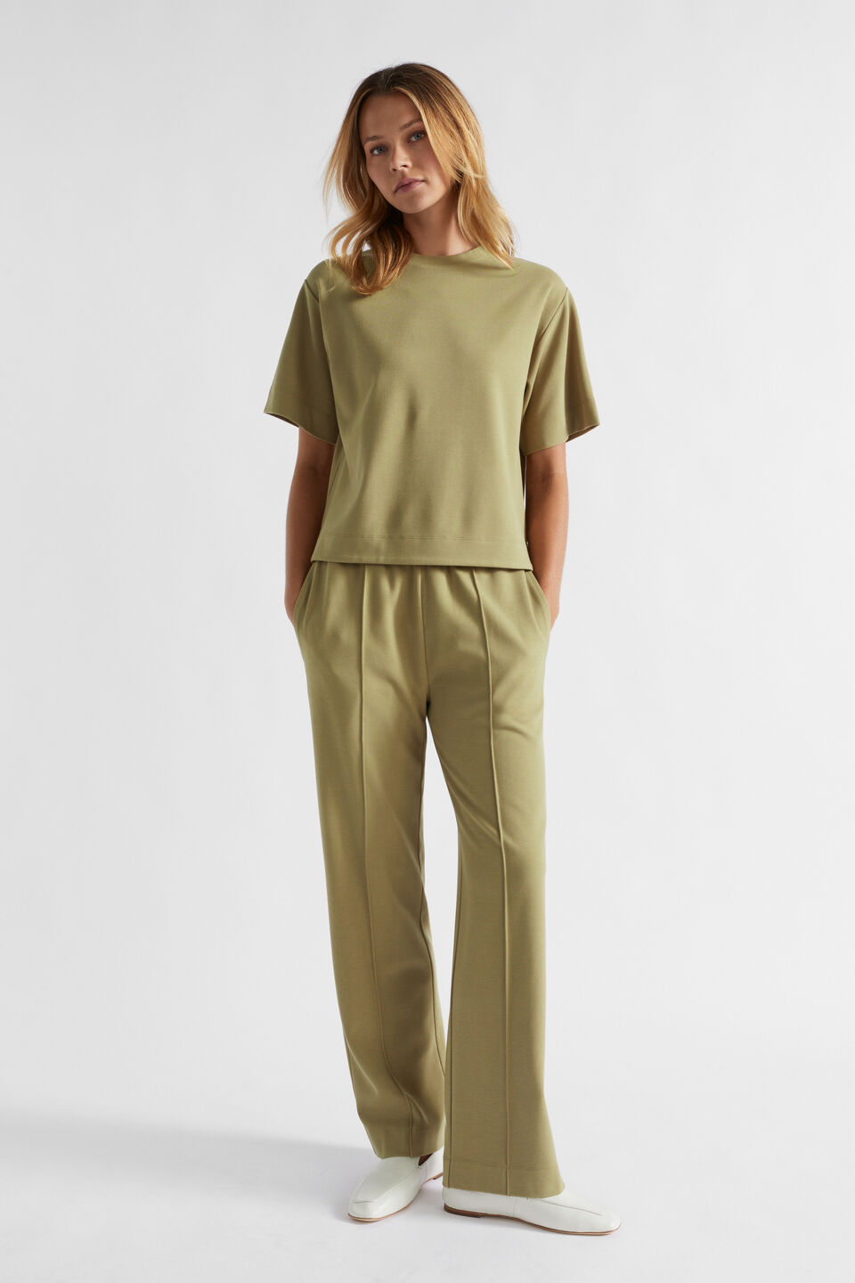 Double Knit Boxy Tee  Pistachio