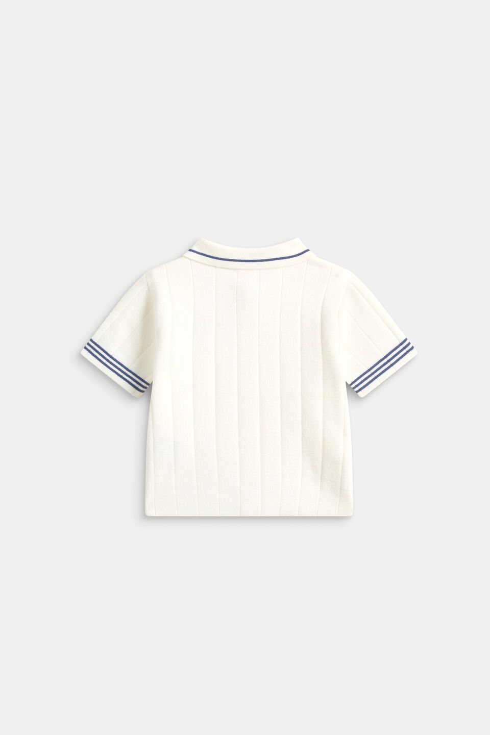 Rib Knit Polo  Classic Cream