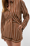 Stripe Shirt and Short PJ Set  Biscoff  hi-res