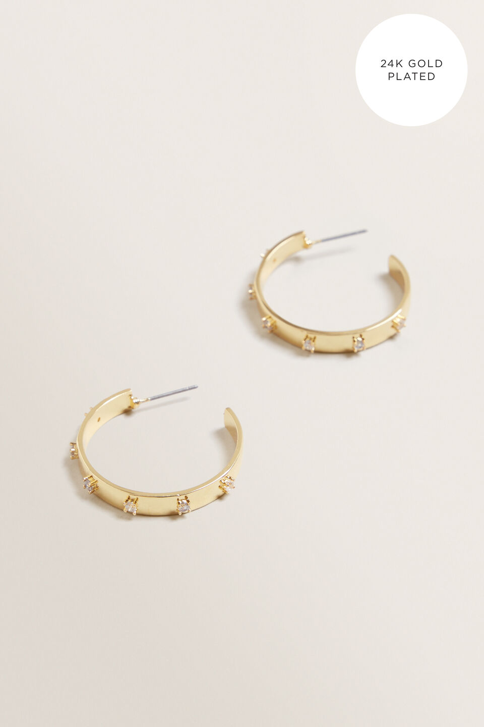 Fine Large Diamante Hoops  9