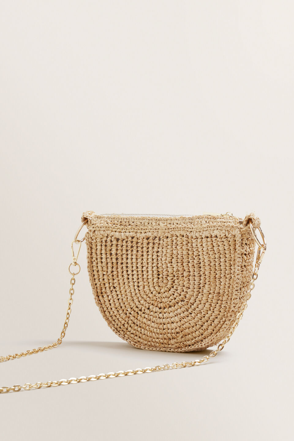 Half Moon Raffia Sling  