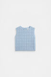Pointelle Knit Vest  Pale Blue  hi-res