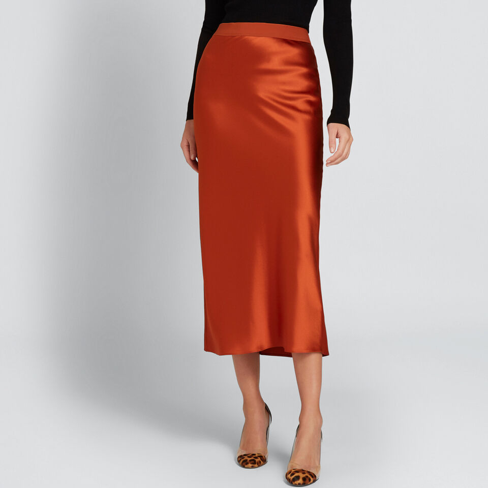 Satin Midi Skirt  