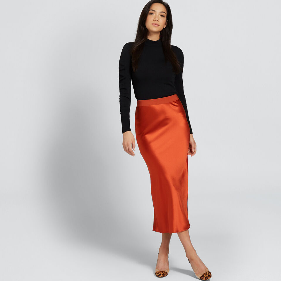Satin Midi Skirt  