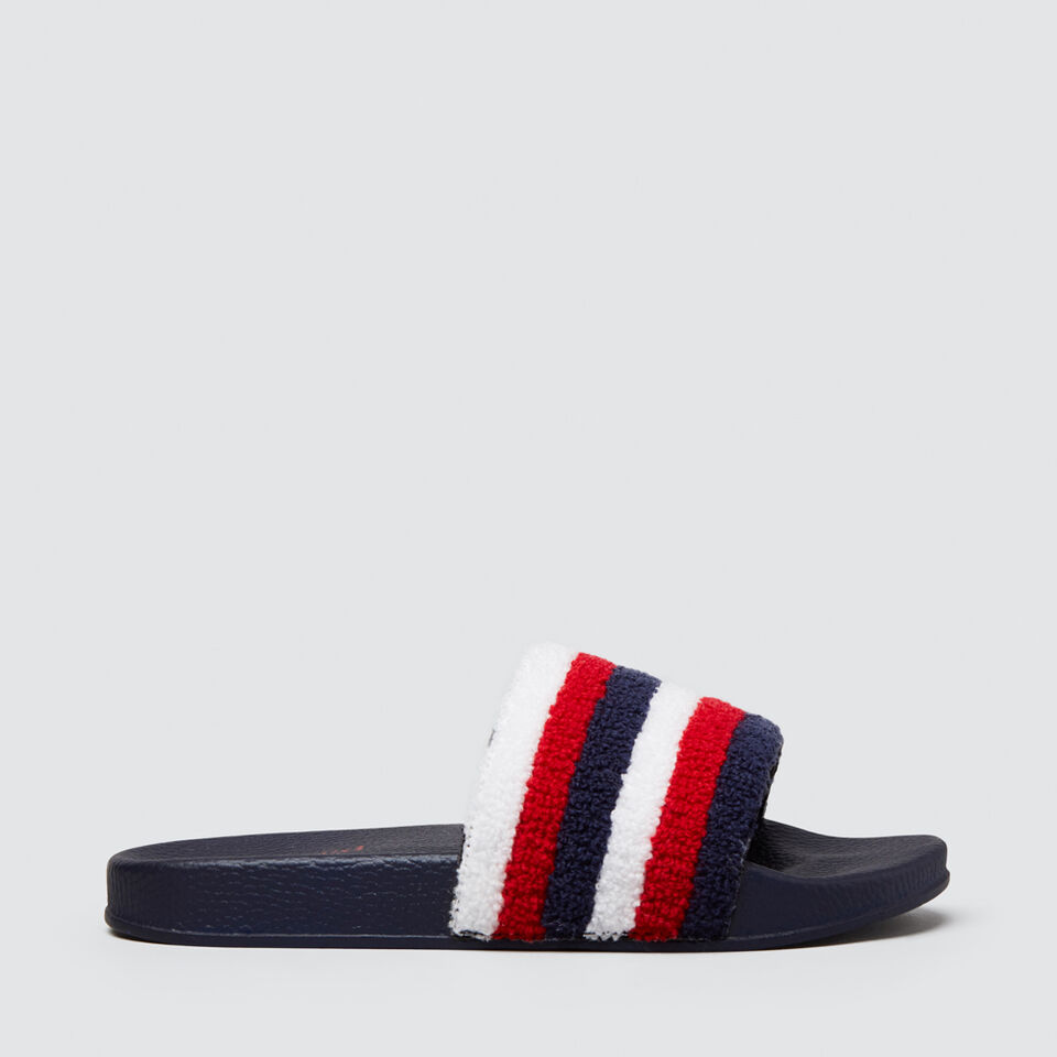 Stripe Terry Slide  