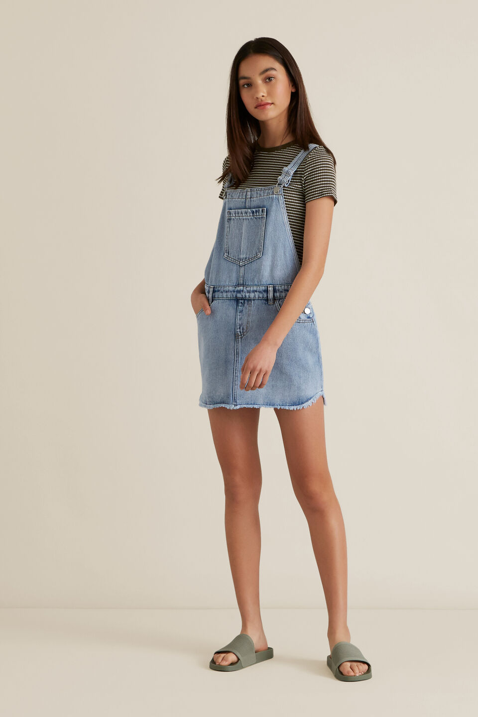 Distressed Denim Pinafore  