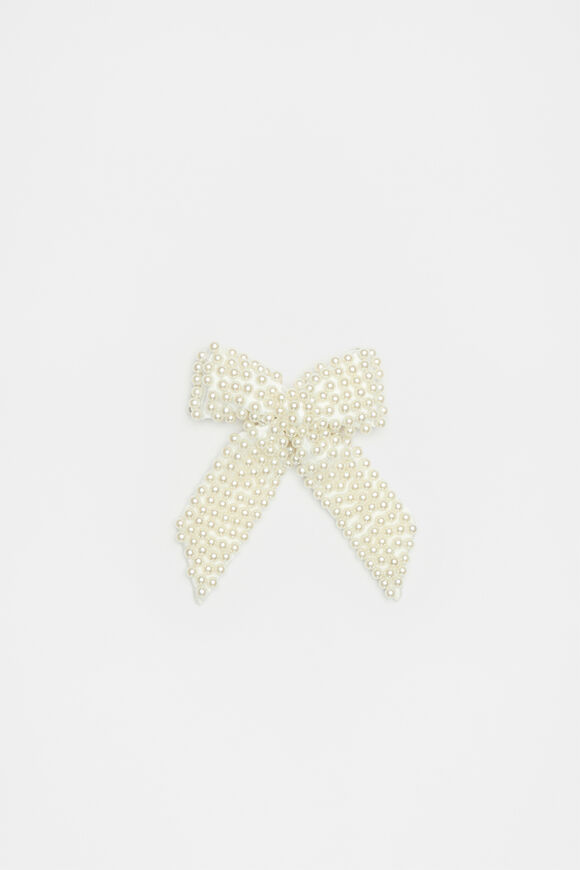 Large Pearl Bow Duck Clip  Pearl  hi-res