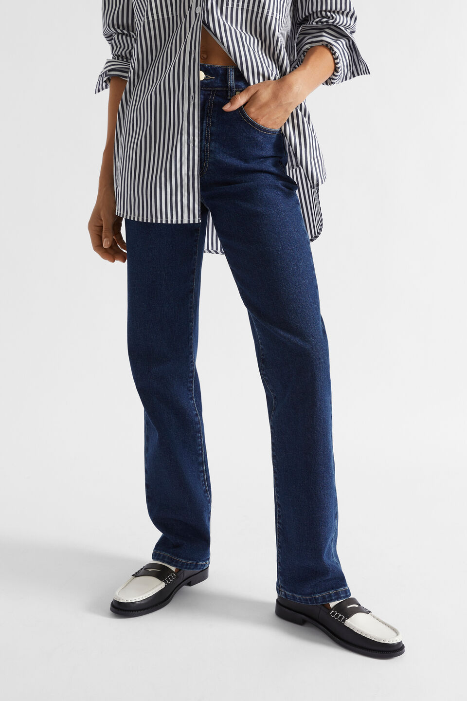 Slim Leg Long Jean  Night Blue Denim