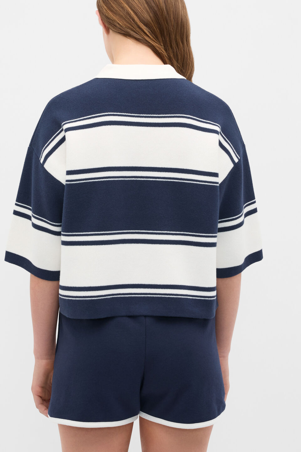 Knit Polo Top  New Navy
