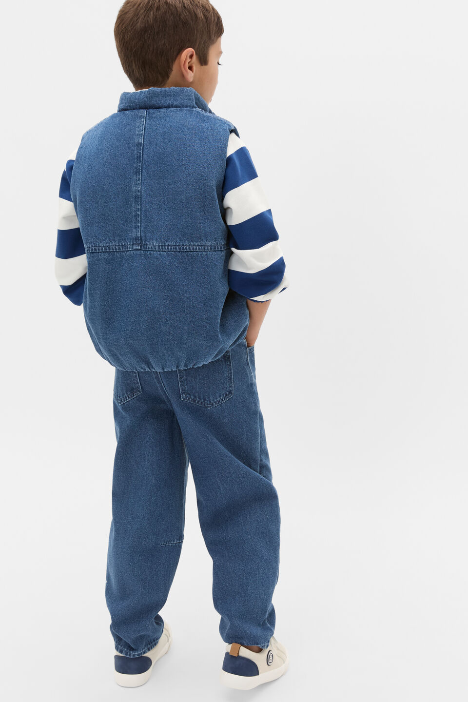 Washed Denim Vest  Indigo