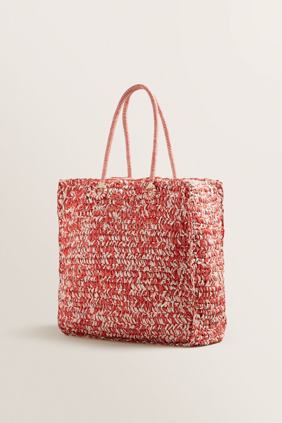 Two Tone Straw Tote  
