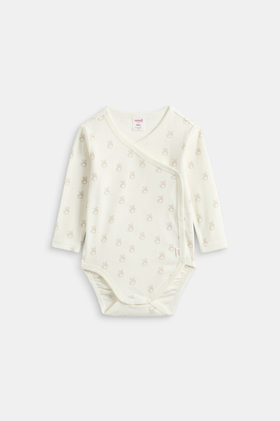 Bunny Logo Wrap Bodysuit  Classic Cream