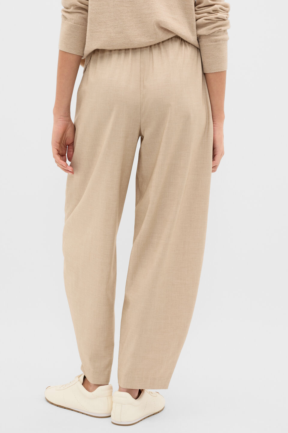 Soft Suiting Barrel Leg Pant  Sandstone Cross Dye