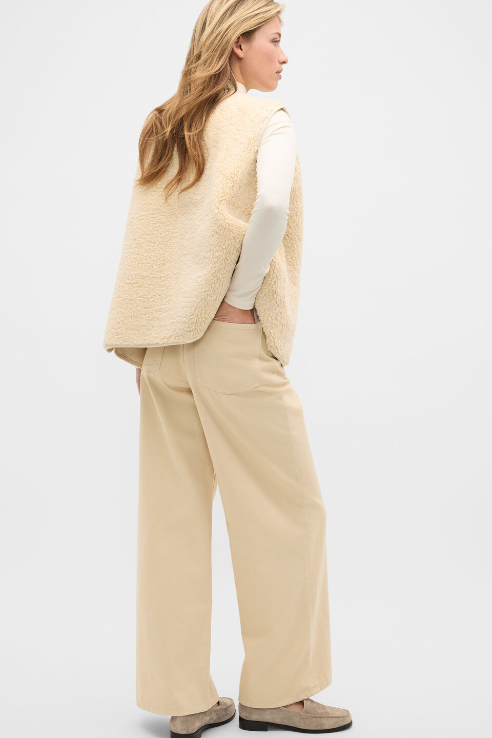 Shearling Vest  Vanilla Cream