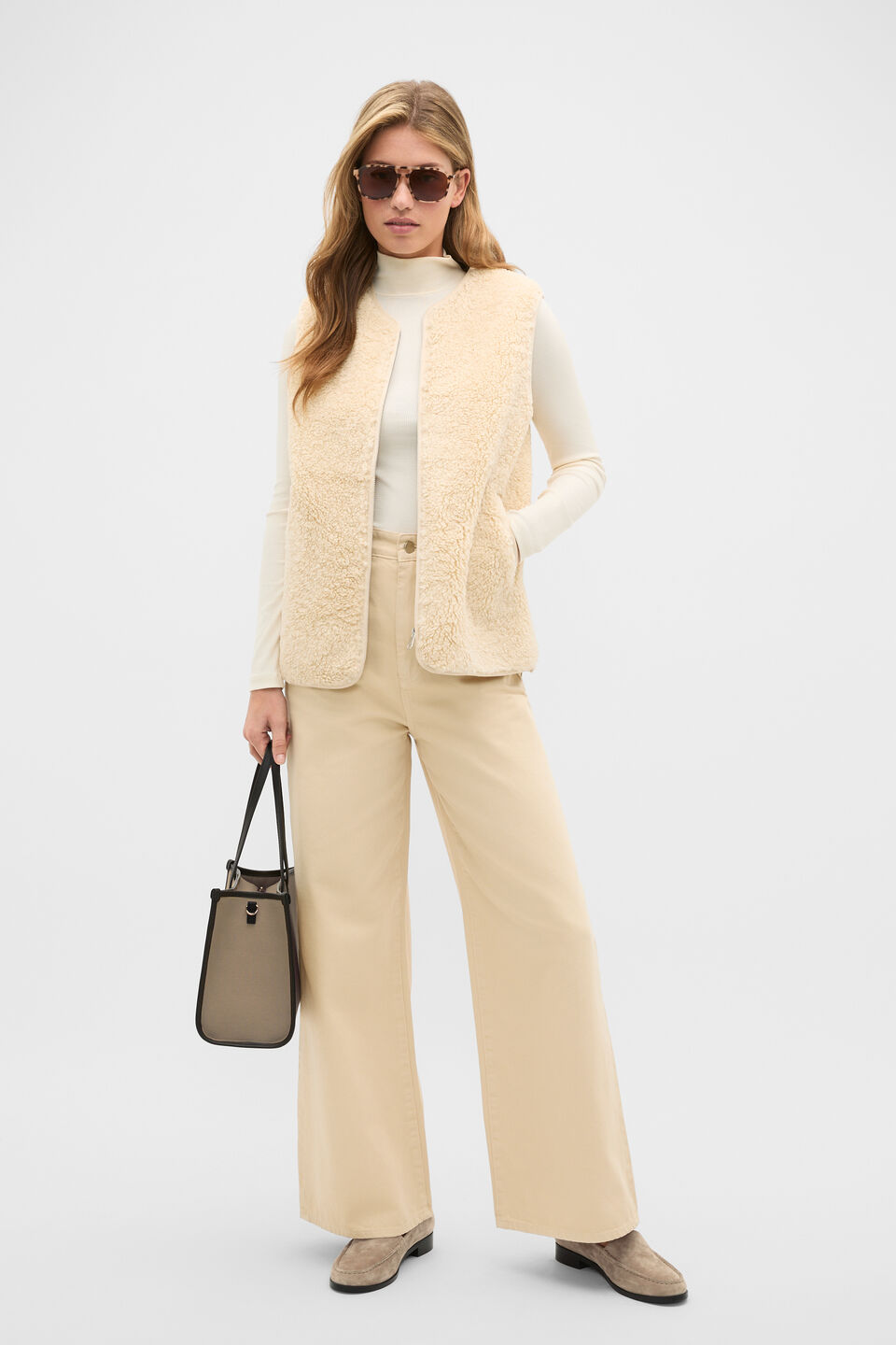 Shearling Vest  Vanilla Cream