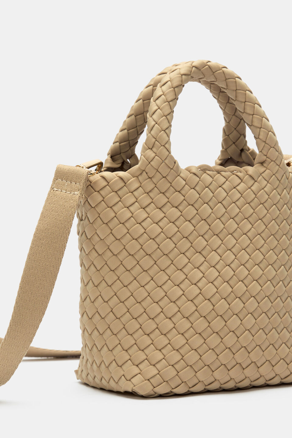 Woven Textured Crossbody Bag  Sandstone