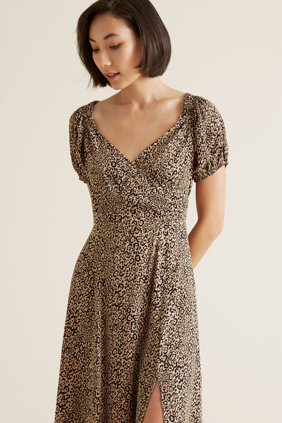 Off Shoulder Animal Dress  