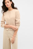 Merino Button Up Knit Cardigan  Sandstone Marle  hi-res