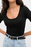Australian Merino Scoop Neck Top  Black  hi-res