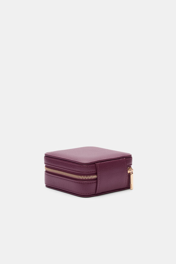 Square Jewellery Case  Plum Red  hi-res