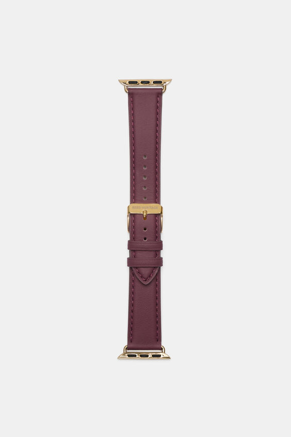 Leather Smart Watch Band  Plum Red  hi-res