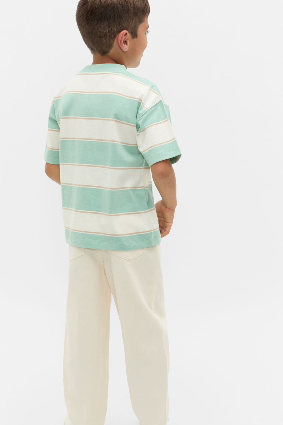 Relaxed Stripe Tee  Dark Mint