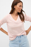 Australian Merino V Neck Top  Pale Blossom Marle  hi-res