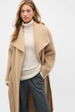 Wool Blend Waterfall Coat  Sandstone Marle  hi-res