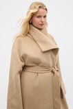 Wool Blend Waterfall Coat  Sandstone Marle  hi-res