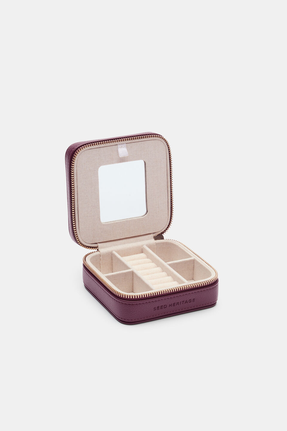 Square Jewellery Case  Plum Red