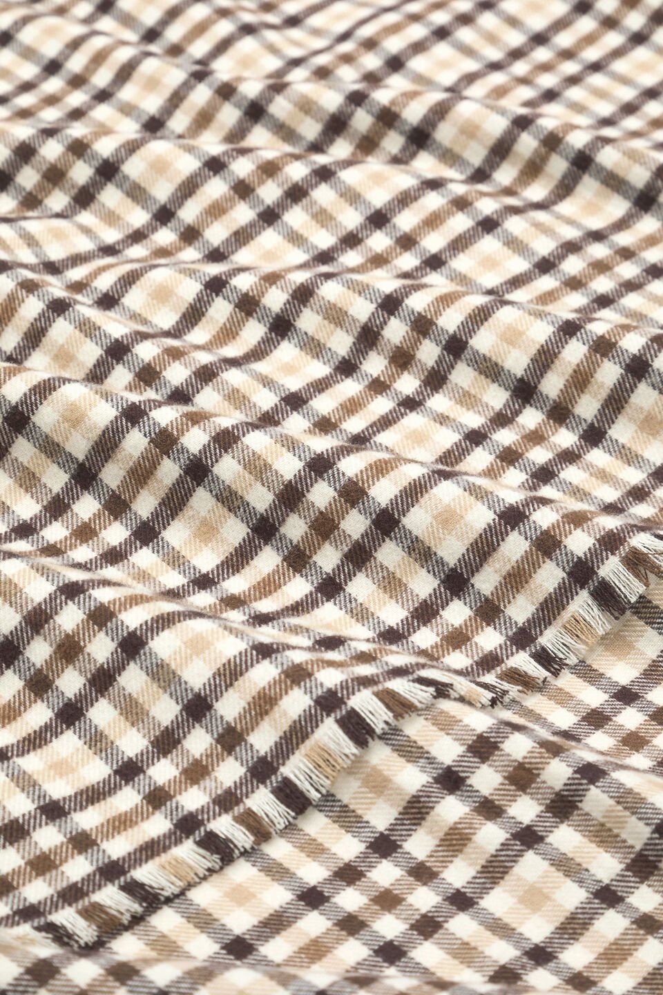 Multi Check Scarf  Cocoa