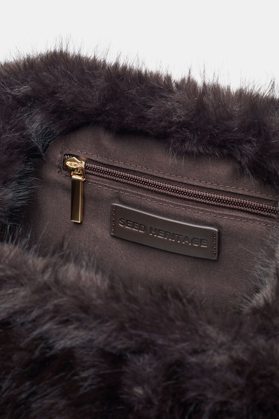 Fur Clutch  Coffee Bean