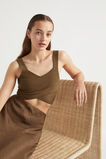 Cross Front Knit Top  Pecan Brown  hi-res