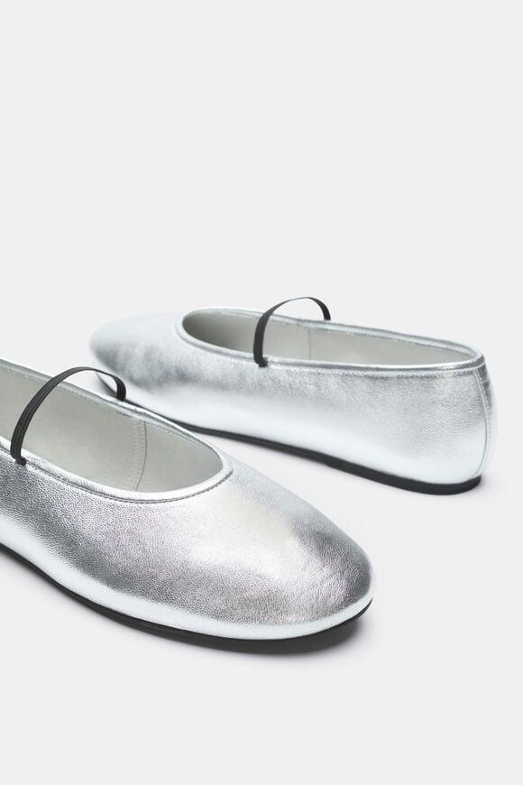 Ariel Ballet Flat  Silver  hi-res