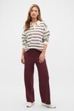 Variegated Stripe Polo Knit  Plum Red Stripe  hi-res