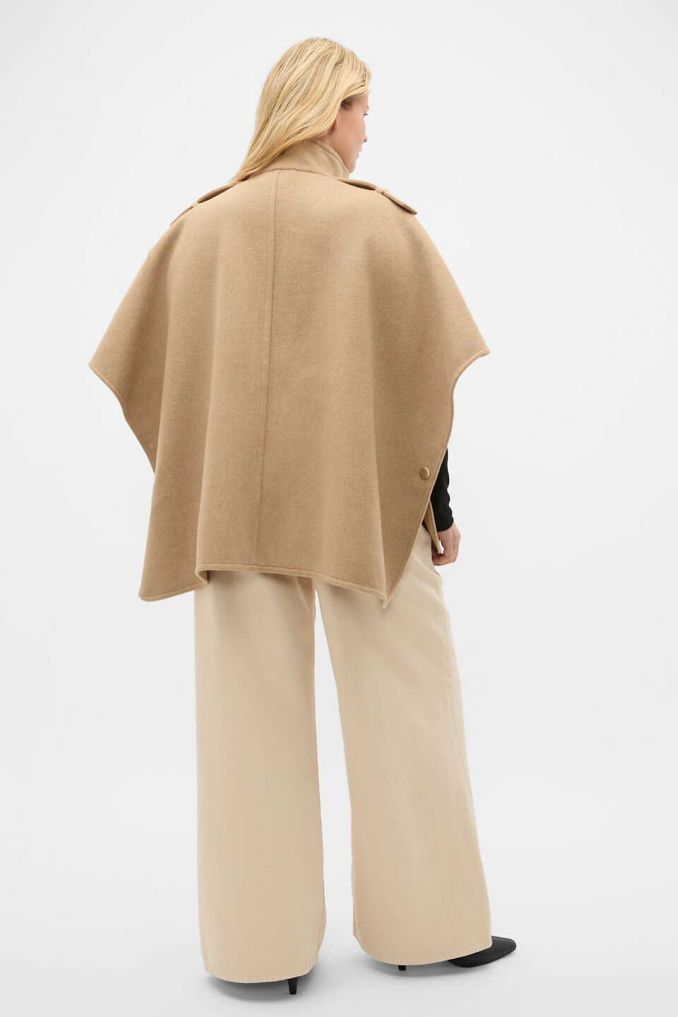 Wool Trench Cape  Sandstone
