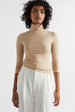 Core Rib Roll Neck Top  Champagne Beige  hi-res