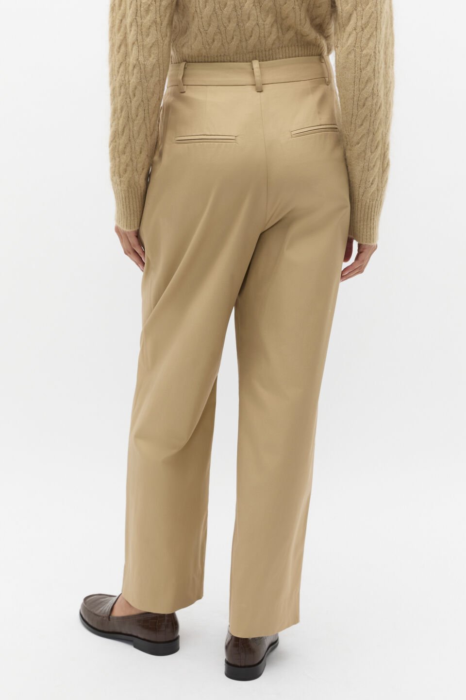 Twill Pleat Pant  Cashew