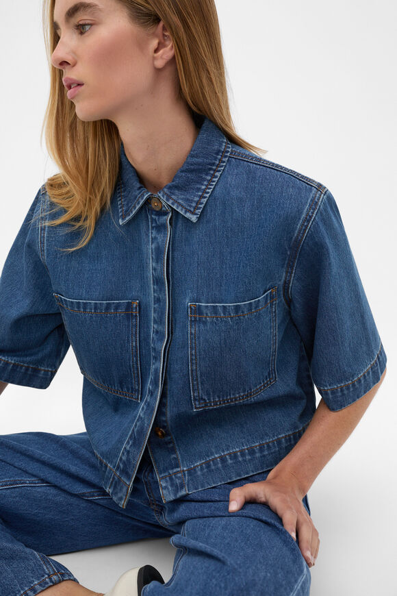 Denim Boxy Shirt  Heritage Wash  hi-res