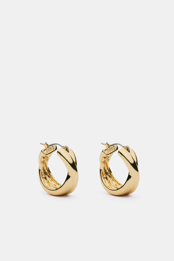 Cross Over Hoop Earring  Gold  hi-res